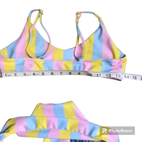 NWOT pastel striped bikini - Picture 2 of 6